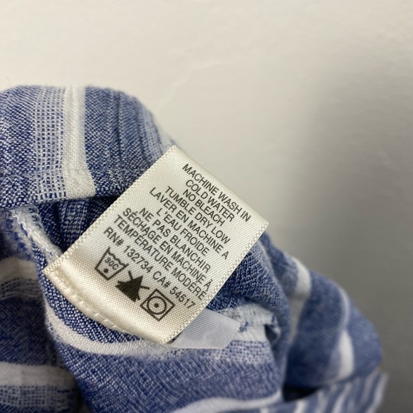 Cloth & Stone Linen Blend Wide Leg Summer Beachy Stripes Women’s Small - Picture 8 of 16